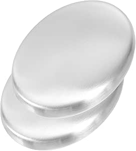 Pack of 2 deodorising soap bar made of metal, fish odour remover, stainless steel soap, stainless steel soap bar made of stainless steel, silver
