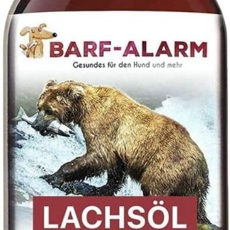 Barf-Alarm Premium Salmon Oil for Dogs 1 Litre with Omega 3 and Omega 6 Fatty Acids - Fish Oil for Dogs - Barf Salmon for Puppies Adult Seniors and Sports Dogs