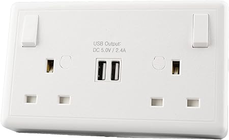 13A 1G to 2G Switched Converter Socket with USB (2400mA)