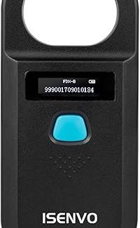 ISENVO Pet ID Reader, Pet ID Pet Scanner, Rechargeable, RFID Microchip Reader 134.2 kHz 125 kHz, Reads Pet Chips in FDX-B (ISO11784/11785) and EMID Microchips, 15 Digits