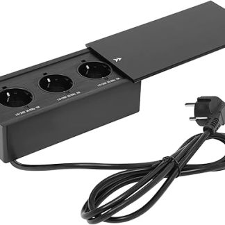 NeNchengLi Online Built-in Socket Table Socket Compartment Wall Kitchen Retractable Aluminium Alloy Black (3 x 110-240V 50/60Hz 10A)