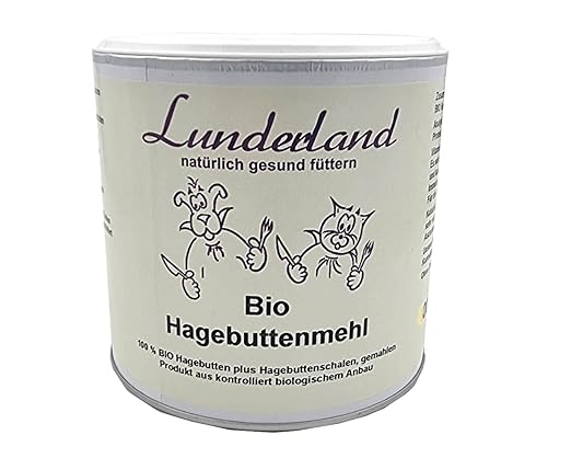 Lunderland Organic Rosehip Powder (Rosehip Flour) 100 g I 100% Organic Rosehip Flour, Whole Rosehip Plus Rosehip Shells Ground High Quality Single Feed for Dogs without Additional Additives