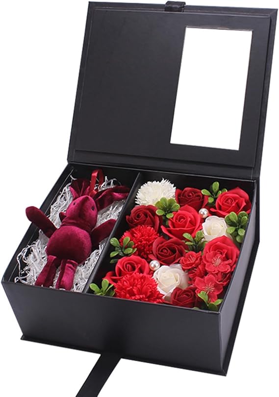 Soap Rose Flower in Gift Box Artificial Flowers Fragrance Forever Soap Rose Bouquet Gift for Women Mother's Day Valentine's Day Romantic Wedding Home Party Festivals Anniversary