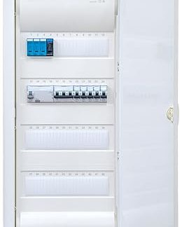 Hager Flush-Mounted Distributor 4 Rows VU48NC with Surge Protection Wired Ready for Connection with Terminal Block Legrand 1x FI 4-Pin + 1x 3-Pin + 5x 1-Pin LS B16A