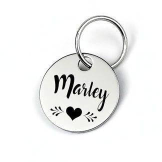 GOLDEN PAW Dog Tag with Engraving, Name Plate with Phone Number, Address for Collar - Robust Stainless Steel Animal Tag, Pendant for Dogs, Cats, Horses & Puppies | Silver