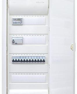 Hager Flush-Mounted Distributor with Counter 4-Row VU48NC I Ready for Connection Wired with Terminal Block I Equipment Legrand 1x FI 4-Pin + 1x 3-Pin + 9x 1-Pin LS B16A