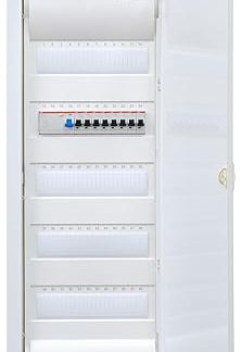 Hager Flush-Mounted Distributor 5 Rows VU60NC Ready for Connection Wired with Terminal Block Assembly ABB 1x FI 4-Pin + 8x LS B16A