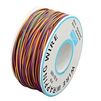 Multicoloured 30AWG 0.25 mm Solid Wire Coloured Electrical Wire Cable Gauge Coil Hookup Wires Electronics Kit Strands Tinned Copper Wire DIY Flexible and Soft