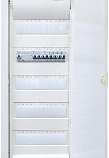 Hager Flush-Mounted Distributor 5 Rows VU60NC Ready for Connection Wired with Terminal Block 1x FI 4-Pin + 1x 3-Pin + 5x 1-Pin LS B16A