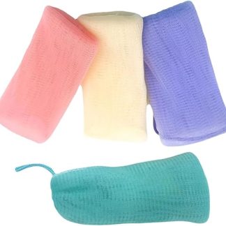 Set of 4 Soap Foaming Mesh Bag Exfoliating Soap Bar Block Soap Dish Soap Piece Choose Bathroom Accessories Cleaning Cloth Soap Bag Bath Soap Bag Soap Saving Bag Sport