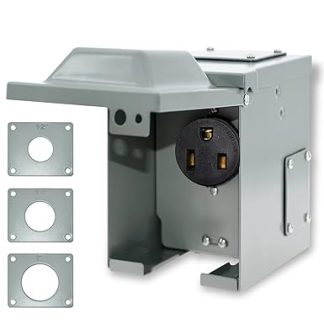 Suplevel 50 Amp 6-50R Socket Box 250 Volt Closed Lockable Weatherproof Outdoor Electric NEMA 6-50R Socket Plate Heavy Duty Box Electric Car Generator ETL Listed
