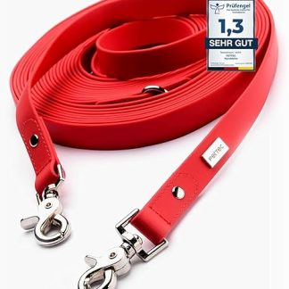 PetTec 5 m Recall Lead made of Trioflex, Weatherproof, Water-repellent, Robust Dog Lead, 5 m, red