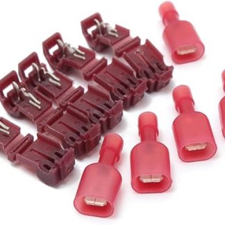 100/100 Electrical Wire Crimp Terminals Quick Splice Cable Spade Connector Kit Set 0.3-1.0mm2/1.0-2.5mm2/4.0-6.0mm2, Red
