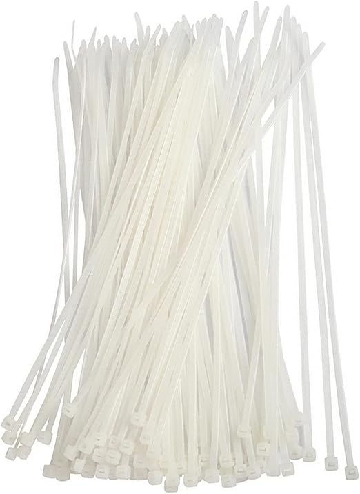 Xeahung White Nylon Cable Ties, Heavy Duty Cable Ties for Office Cable Ties, 10 Inch 120 Pack (10 inch, White)