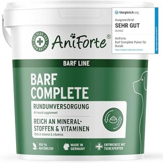 AniForte Barf Complete Powder for Dogs 1 kg - 100% Natural All-Round Supply - Natural, Appropriate and Balanced, High Quality Additive for Barfing, Rich in Minerals, Vitality and Well being