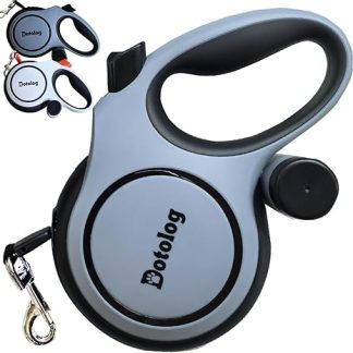 Dotolog Retractable Dog Lead 8 m, Roller Lead for Dogs, Retractable Pull Rope, Extendable Dog Lead for Medium Large Dogs up to 50 kg, Gift for Dog (Grey/Black, 8 m)