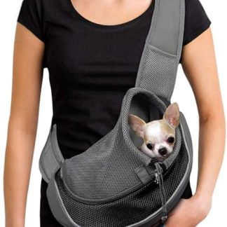 Portable Small Pet Dog Cat Puppy Shoulder Bag Travel Carrier Shoulder Bag Breathable Mesh Transport Bag Small Dogs Cat Sling Pet Carrier Backpack Pet Bag, L 2-4 kg