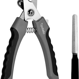 Tpotato Dog Nail Clippers for Large Breeds with Quick Sensor, Safari Cat Nail Clippers with Safety Guard and Nail File, Large (6.5 in)