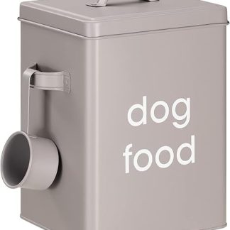 Navaris Pet Food Container with Lid - Container for Dog Food with Shovel - Food Bin for Storing Pet Food - Food Box for Dogs