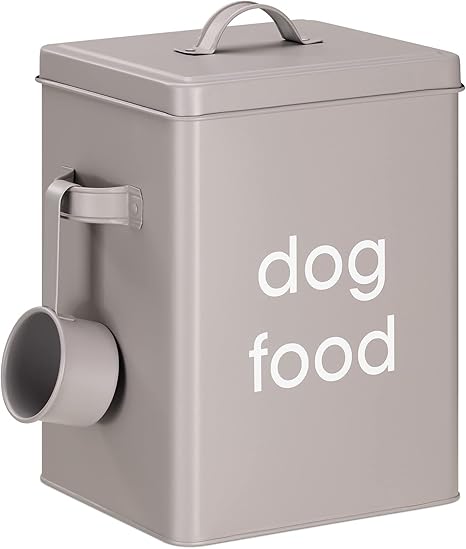 Navaris Pet Food Container with Lid - Container for Dog Food with Shovel - Food Bin for Storing Pet Food - Food Box for Dogs