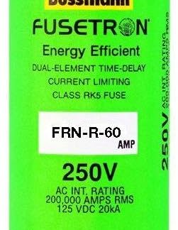 BUSSMAN BP/frn-r-60 60 Amp 250 Volt Time Delay Patrone Sicherungen 2 Zählen
