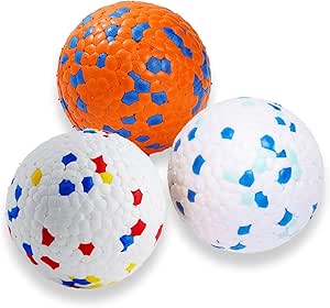 YceLon Pack of 3 Indestructible Dog Balls, Unbreakable for Aggressive Chewers, Floating Rubber Ball for Pool/Beach, Diameter 6.3 cm, Dog Toy for Medium and Small Dogs