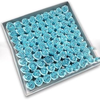 81 x Rose Bath Body Flower Soap Scented Rose Flower Essential Wedding Flower Light Blue