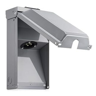 RASTKY Electric Generator Output Box Rainproof 30 Amp Stainless Steel for Construction Sites and Outdoor Events