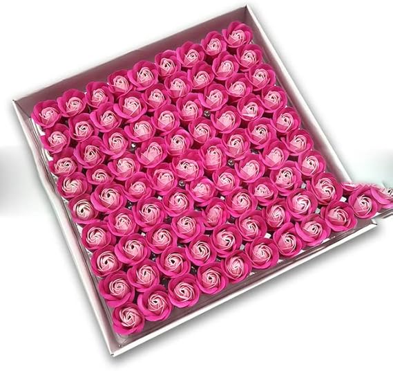 81 x Rose Bath Body Flower Soap Scented Rose Flower Essential Wedding Flower Rose Red and Pink