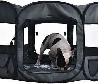 Amazon Basics Octagonal Portable Soft Pet Playpen 45 Grey
