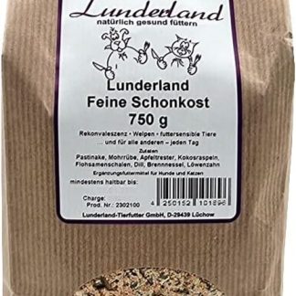 Lunderland Fine Gentle Food 750 g, A Grain-Free Mixer for Meat Meal Convalescence - Puppies - Food-sensitive Animals - and for All Others - Every Day
