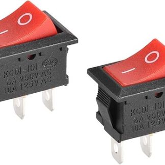 sourcing map SPST Mini-Boot-Kippschalter, Wechselschalter, roter Kippschalter für Boot, Marine, 3-polig, ON/ON, AC 250 V/6 A, 125 V/10 A, 2 Stück