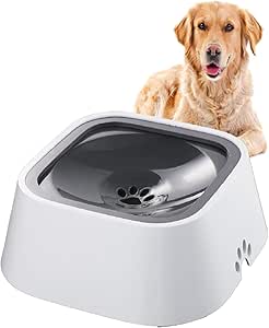 Coptiner Water Bowl for Dogs, Pet Leak-Proof Water Bowl 1L Slow Drinking Bowl Water Dispenser for Cats Pets High Quality ABS Dog Water Bowl No Spill Anti-Splash Dog Bowl