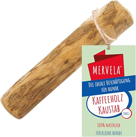 MERVELA Coffee Wood for Dogs - Natural Chew Toy Made from Sustainable Wood - Durable Dog Toy for Dental Care and Chewing Fun - Ideal for Small Dogs (Small, 1 Piece)