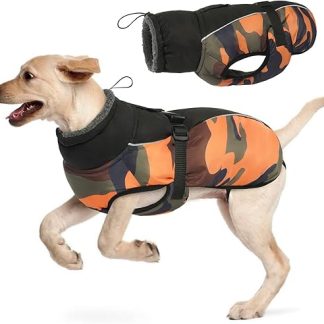 Waterproof Dog Coat, Warm Winter Dog Jacket, Dog Clothing, Outfit for Small/Medium/Large Dogs, Dog Jumper with Safe Reflective Strips, for Labrador, Chihuahua, French Bulldog