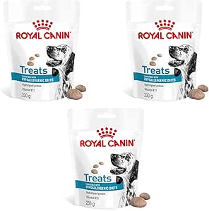 Royal Canin Veterinary Hypoallergenic Treats, Pack of 3, 3 x 230 g, Snacks for Adults, Dogs of All Sizes & Breeds, in Resealable Bag, Hydrolyzed Proteins