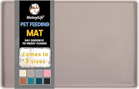 MateeyLife Bowl Mat Dog Large Bowl Mat Cats Dog Bowl Small Dogs Silicone Mat Dog Bowl Large Dogs Non-Slip Mat Cat Bowl Cat Feeding Bowl Mat 45 x 30 cm