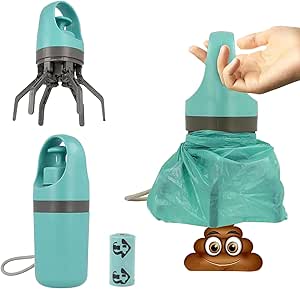 Portable Dog Poop Scooper, Sanitary Dog Waste Collector Outer Material with Bag Dispenser, Practical Pet Waste Cleaner for Dog Walkers, Easy to Pick Up Dog Poop for Small