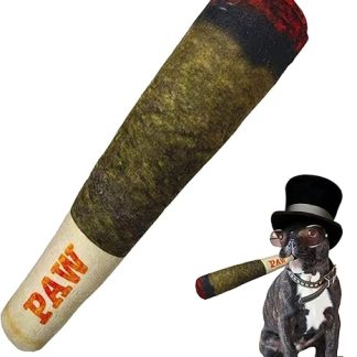 Dog Toy Cigarette Dog Plush Toy Plush Squeaky Dog Toy Cigar Shaped Plush Toy Dog Toy Suitable as Chew Toy for Large Medium and Small Dogs