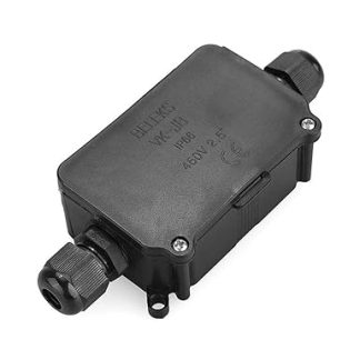 Powertool IP66 450V 2-Way Waterproof Outdoor Electrical Junction Box for 4-8mm Diameter Cable (Pack of 2)