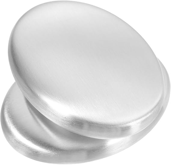 DECHOUS Pack of 2 Deodorising Soap Odour Remover Stainless Steel Soap Pocket Soap Scented Soap Travel Soap Against Odours Soap Piece Stainless Steel Metal Soap Stainless Steel Silver
