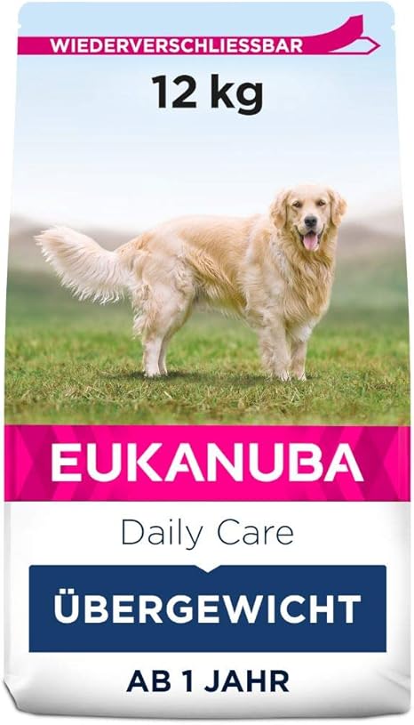 Eukanuba Daily Care Overweight / Sterilised Dry Food - Low Fat Special Food for Overweight or Neutered Dogs, 12 kg