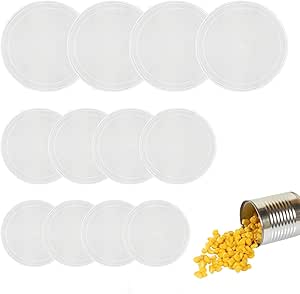 Pack of 15 Lids for Can Lids, Cat Food, Dog Food, Plastic Can Closure, Washable Transparent Can Lid for 400 g, 800 g Cans, Lid for Cat Food, Pet Tins (75 mm, 85 mm, 100 mm)