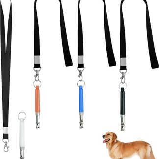 Pack of 4 Dog Whistles Rütter Recall with Lanyard, Dog Whistle High Frequency Silent, Educational Aids for Dogs Whistles, Dog Training Dog Whistles for Stop Barking and Training Your Dog