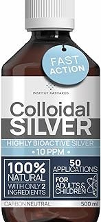 Colloidal Silver 10ppm 500 ml | Premium Silver Water Stronger than 25ppm | For Humans, Dogs & Cats | Carbon Neutral | 100% Natural with 2 Ingredients