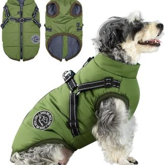 Savlot Dog Jacket Winter Vest Jackets Dog Coat Dog Jumper Pet Skiing Costume Sleeveless Cotton Padded Vest with Chest Strap