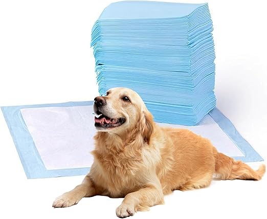 Pack of 50 training pads for dogs, PIPI mats for dogs, blue puppy pads, 60 x 60 cm, L size, absorbent disposable pads for pets