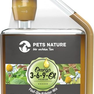 Pets Nature Omega 3-6-9 Oil for Dogs and Cats - Pure Premium Herbal Barf Oil with Thistle, Hemp, Salmon, Chia and Linseed Oil - 100% Natural, Gentle Cold Pressed (500 ml)