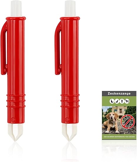 Nepfaivy Tick Tweezers for Dogs Cats Humans - Set of 2 Tick Tweezers for Children and Pets, Simple and Safe Tick Remover for Ticks of Any Size
