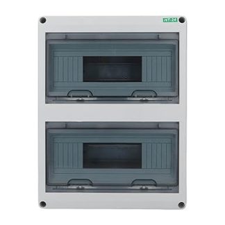 Surface-mounted distribution box, 2 rows, 24 modules, IP65 waterproof, DIN rail distribution cabinet, 270 x 350 x 105 mm, surface-mounted fuse box for electrics, communications